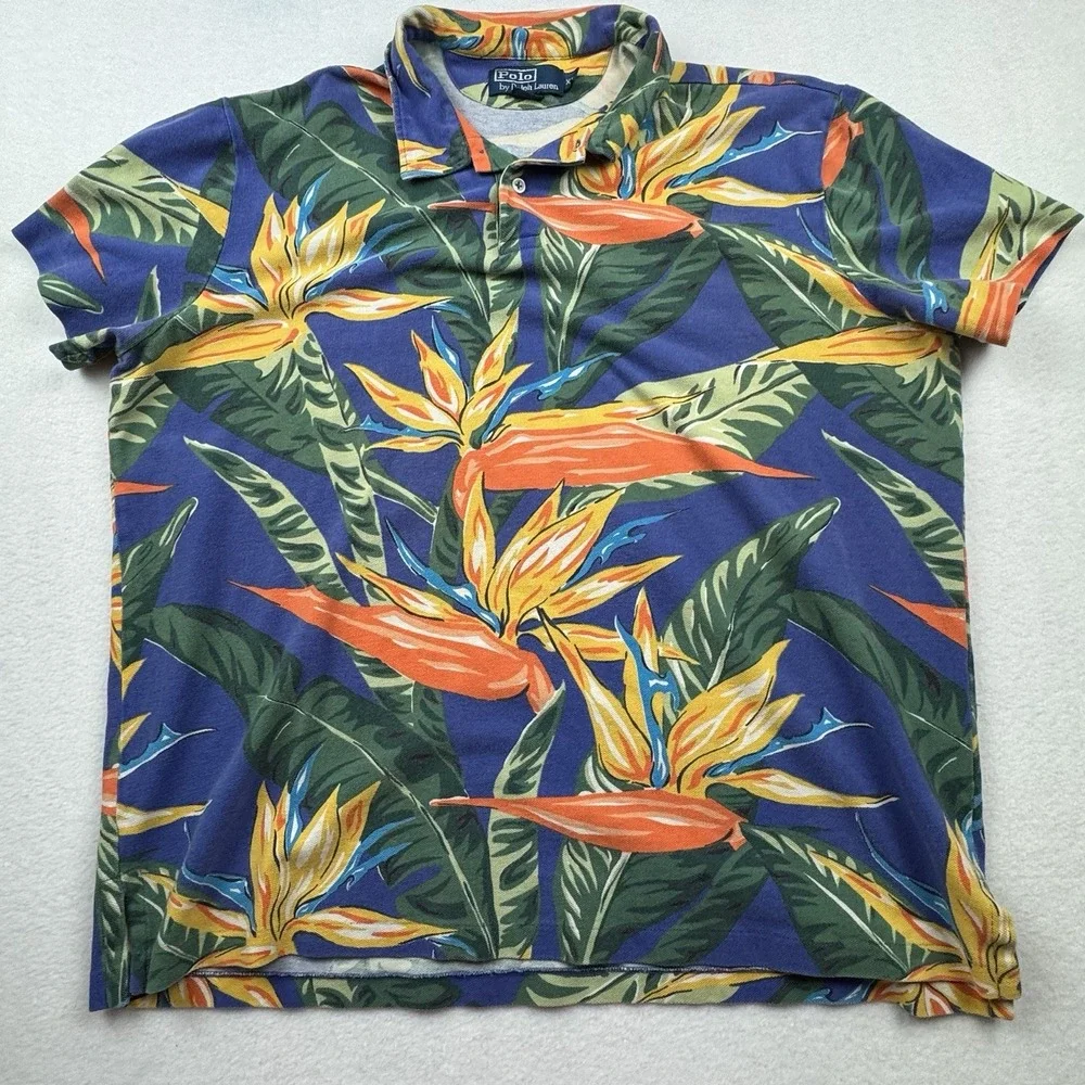 Vintage Polo Ralph Lauren Birds Of Paradise Button‎ Up Shirt XL